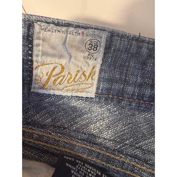 Parish Nation Jeans Men’s 38 Denim Stud P Pockets Zip Detail Hip Hop Vintage - Picture 2 of 11